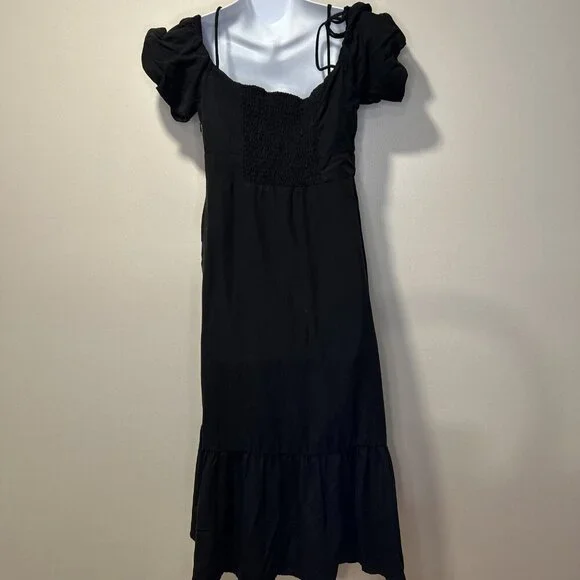 ASTR the label Women’s Aleda Dress Retail $80.52 Midi Ruffle Cut Out Large - Picture 9 of 12